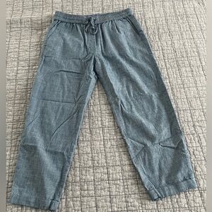 J. Crew Women’s Chambray Cropped Drawstring Pants in Blue